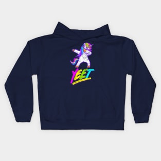 Yeet! it's a dabbing rainbow unicorn Kids Hoodie